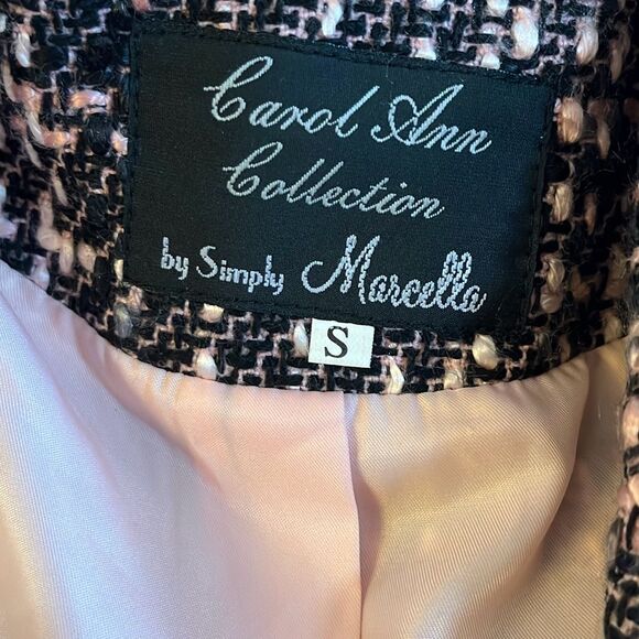 Carol Ann Collection by Simply Marcella Women's Plaid Tweed Blazer Jacket Size S - Picture 3 of 4